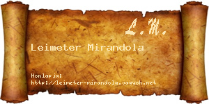 Leimeter Mirandola névjegykártya